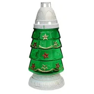 Lampiony i znicze - Znicz szklany choinka Z-72/Z 24 cm beżowo-zielony - miniaturka - grafika 1