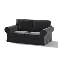 Pokrowce na meble - Dekoria Pokrowiec na sofę Ektorp 2-osobową rozkładaną model do 2012 głęboka czerń 195 x 90 x 73 cm Velvet 634-704-17 - miniaturka - grafika 1