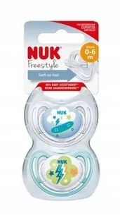 NUK 730133 Smoczek 1 FREESTYLE 2szt silikon - Smoczki do butelek - miniaturka - grafika 1
