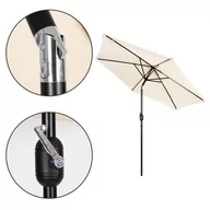 Parasole ogrodowe - Duży parasol ogrodowy skośny łamany z korbą beżowy 270 cm - miniaturka - grafika 1