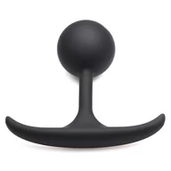 Korki analne - Heavy Hitters Comfort Plugs Premium Silicone 3.9" Weighted Round Plug Medium Black - miniaturka - grafika 1
