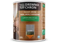 Lakiery do drewna - Drewnochron 2w1 Lakierobejca Szary 0,8L drewna do - miniaturka - grafika 1