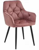 Krzesła - Eleganckie różowe krzesło pikowane E0-A88 - miniaturka - grafika 1