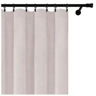 Zasłony - Voppi Zasłona welurowa do sypialni lub salonu 140 x 250 cm kremowa zasłona z taśmą marszczącą na żabki agrafki - miniaturka - grafika 1