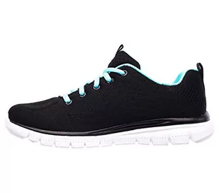 Skechers Damskie trampki Graceful Get Connected, Czarne siateczkowe turkusowe wykończenie, 39.5 EU - Trampki damskie - miniaturka - grafika 1