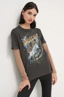 Koszulki sportowe damskie - Volcom t-shirt bawełniany damski kolor szary - grafika 1