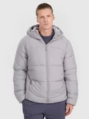 Kurtki męskie - 4F Kurtka puchowa z wypełnieniem syntetycznym męska - szara XXL - miniaturka - grafika 1