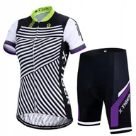 Spodenki rowerowe - Spodenki Rowerowe Koszulka Komplet Damski Z WKŁADKĄ ŻEL X-Tiger JAKOŚĆ XL - miniaturka - grafika 1