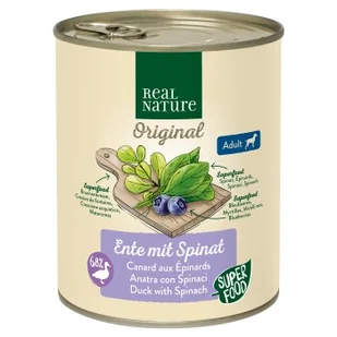 REAL NATURE Superfood Adult Kaczka ze szpinakiem 12x800 g - Mokra karma dla psów - miniaturka - grafika 1