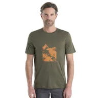 Bielizna sportowa męska - Męska koszulka termoaktywna Icebreaker Merino 150 Tech Lite II SS Tee Peak Grid loden - XL - miniaturka - grafika 1