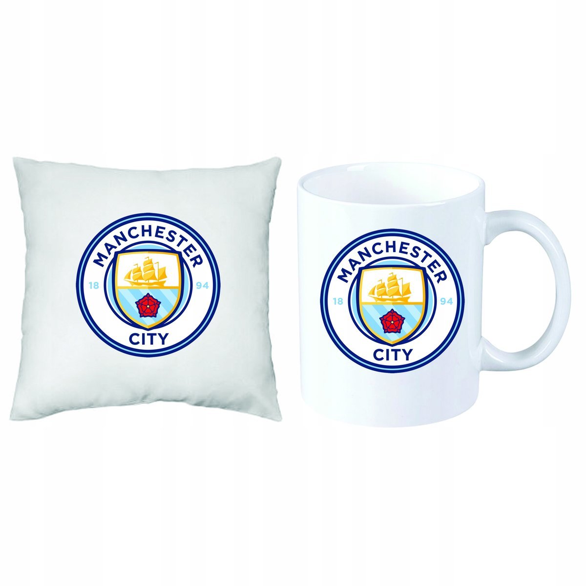 Zestaw Poduszka + Kubek Manchester City F.C. +IMIĘ