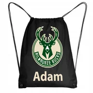 Plecaki worki - Worek Szkolny Na Buty Plecak Milwaukee Bucks +IMIĘ - miniaturka - grafika 1