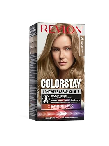 Revlon Colorstay Farba do włosów dla kobiet, trwała trwała kolorystyka, w tym maska wzmacniająca kolor, do 8 tygodni koloru, odcień 8.13 jasny blond beżowy