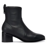 Botki damskie - Botki Tommy Hilfiger Th Stretch Leather Bootie FW0FW08860 Czarny - miniaturka - grafika 1