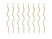 Dekoracje i nakrycia stołu na imprezę - Party Deco Świeczki urodzinowe zakręcone złote - 14 cm - 8 szt. - miniaturka - grafika 1