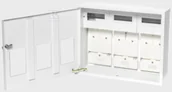 Rozdzielnie elektryczne - Rozdzielnica P/T licznikowa 3x1F drzwi z okienkiem i zamkiem + miejsce na 18 zabezpieczeń RW-S-3L-18"Z"O - miniaturka - grafika 1