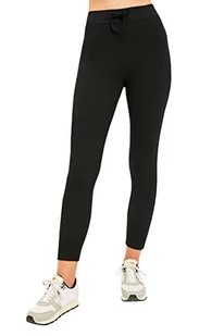 Trendyol Legginsy sportowe - fioletowe - gładkie, Czarny, S - Legginsy - miniaturka - grafika 1