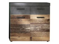 Szafki na buty - Irwin szafka na buty 2 drzwi i dwie szuflady, szaryReplika Matera,Replika stare drewno. - miniaturka - grafika 1