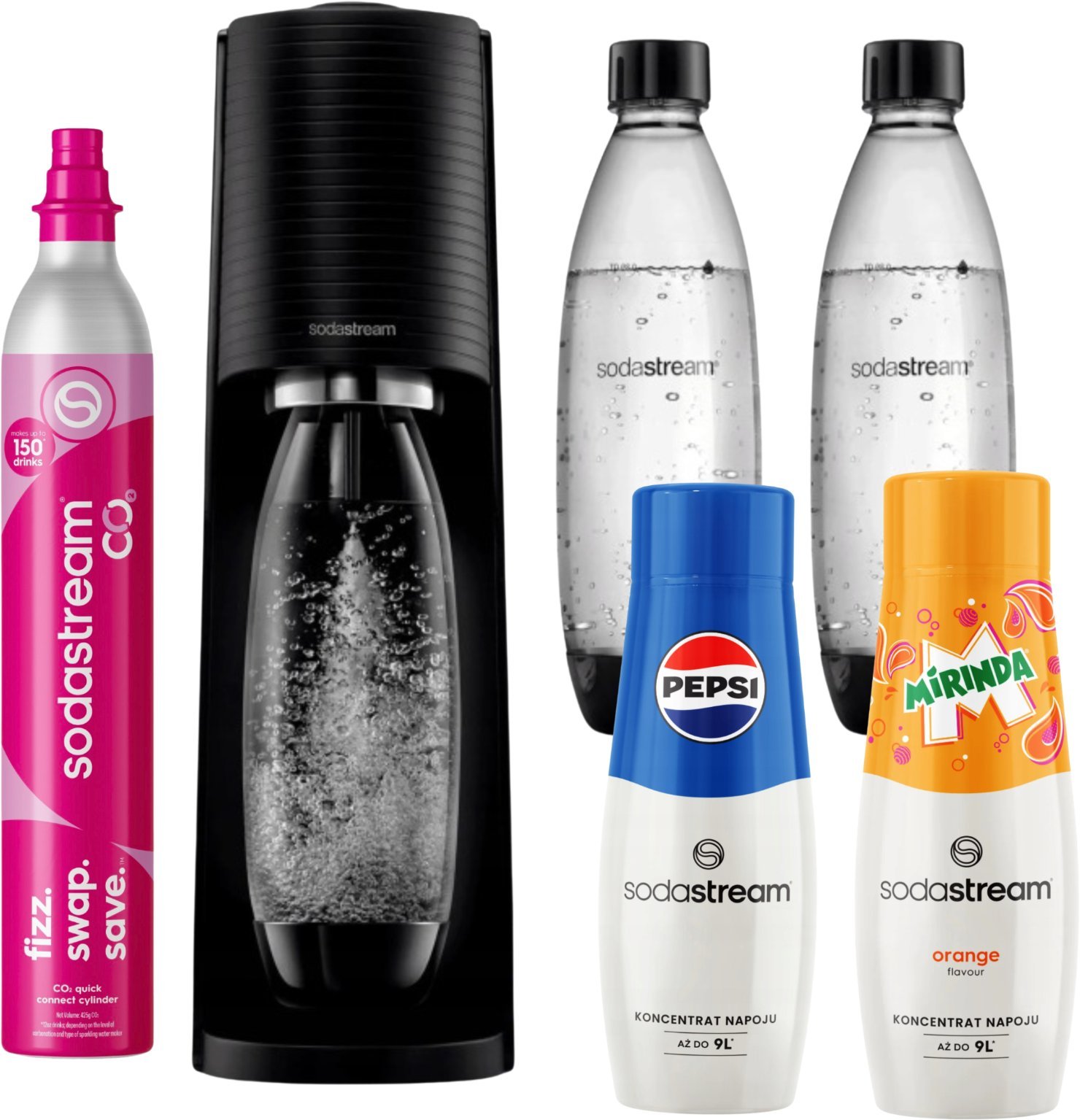 Saturator Sodastream Saturator SodaStream TERRA do wody 2 Butelki 1L + Syropy PEPSI + MIRINDA