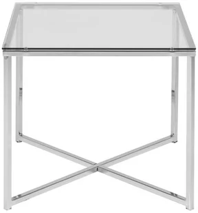 AC Design Furniture 0426862045 beistelltisc kodowej gurli, przezroczyste szkło 5 MM, 50 x 45 x 50 cm, stelaż metalowy chromowany 0426862045 - Ławy i stoliki kawowe - miniaturka - grafika 3