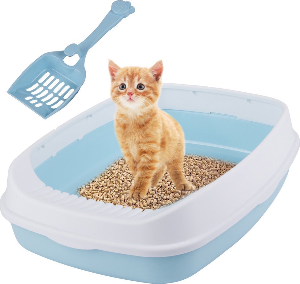 Przyjaciele Soldna kuweta dla kota otwarta z ramką toaleta na żwirek + łopatka duża Soldna kuweta dla kota otwarta z ramką toaleta na żwirek + łopatka duża