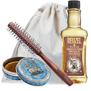 Duży zestaw do stylizacji włosów - Reuzel Grooming Tonic, Reuzel Blue Pomade oraz ZEW Roller - Zestawy kosmetyków męskich - miniaturka - grafika 1