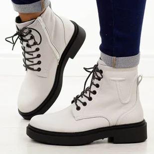 Skórzane wt botki damskie na traperze Sergio Leone Bt25248-S - Botki damskie - miniaturka - grafika 1