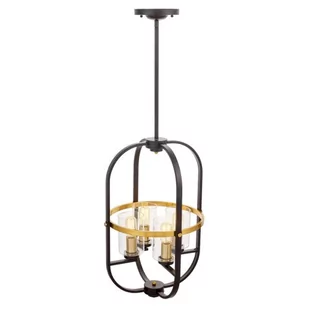 Lumina Deco Deco LAMPA WISZĄCA LOFT CZARNO-MOSIĘŻNA MONTEREY W5 LDP 1141-5 (BK+MD) - Lampy sufitowe - miniaturka - grafika 1