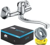 Baterie kuchenne - SOTBE ATRAN Bateria kuchenna ścienna. Ruchoma wylewka 35 cm - miniaturka - grafika 1