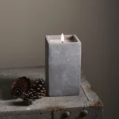 Świece - Świeca Led woskowa FLAMME CEM cementowa obudowa 16,5cm - miniaturka - grafika 1