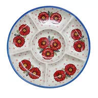 Miski i półmiski - Ceramiczna półmisek dzielony Ceramika Bolesławiec - miniaturka - grafika 1