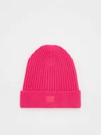 Czapki dla dzieci - Reserved - Dzianinowa czapka z wiskozą - fuksja - miniaturka - grafika 1