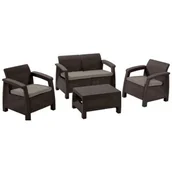 Meble ogrodowe - Allibert meble ogrodowe CORFU brązowy beżowy - miniaturka - grafika 1