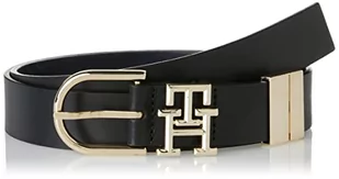 Tommy Hilfiger Damski pasek skórzany TH Lux 3.0 Rev, Czarny/Space Blue Mix, 75 cm - Paski - miniaturka - grafika 1