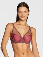 Biustonosze - Maison Lejaby Biustonosz z fiszbiną 220533 Bordowy - miniaturka - grafika 1