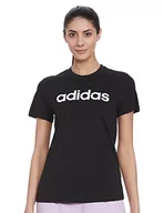 Koszulki i topy damskie - adidas adidas Damski T-shirt W E Lin Slim T czarny czarny/biały M GL0769 - miniaturka - grafika 1