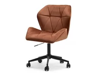 Fotele i krzesła biurowe - WELUROWY FOTEL VELO MOVE MIEDZIANY Z CZARNYMI NOGAMI NA KÓŁKACH - miniaturka - grafika 1