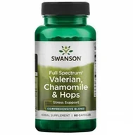 Suplementy diety - Full Spectrum Valerian, Chamomile & Hops - Waleriana + Rumianek + Chmiel (60 kaps.) - miniaturka - grafika 1