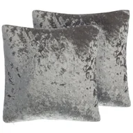 Poduszki dekoracyjne - 2 Welurowe Poduszki Dekoracyjne 45 X 45 Cm Szare Hosta - miniaturka - grafika 1