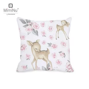 Jasiek 40x40 cm BAWEŁNA 100% SŁODKA SARENKA RÓŻ - Kołdry i poduszki dla dzieci - miniaturka - grafika 1