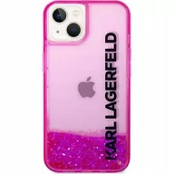 Etui i futerały do telefonów - Etui KARL LAGERFELD Liquid Glitter Elong do Apple iPhone 14 Plus Różowy - miniaturka - grafika 1