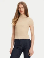 Swetry damskie - Guess Sweter W5YR04 Z0040 Beżowy Regular Fit - miniaturka - grafika 1