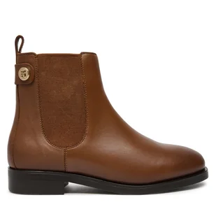 Sztyblety Tommy Hilfiger Th Stud Leather Low Chelsea FW0FW08184 Brązowy - Botki damskie - miniaturka - grafika 1