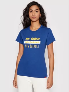 Koszulki sportowe damskie - New Balance T-Shirt Sprt WT21802 Niebieski Athletic Fit - grafika 1