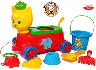 Zabawka do ciągnięcia Kot z zestawem do piasku, ciągacz Kot z zestawem lato - Zabawki zręcznościowe - miniaturka - grafika 1