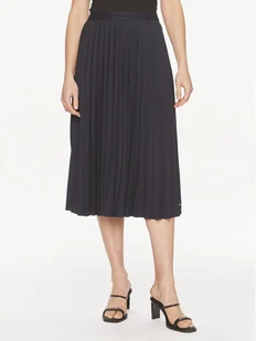 Tommy Hilfiger Spódnica plisowana Fluid WW0WW41793 Granatowy Regular Fit - Spódnice - miniaturka - grafika 1