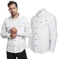 Odzież taktyczna i umundurowanie - Koszula z długim rękawem BRANDIT SlimFit Shirt - Biała XL - miniaturka - grafika 1