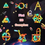 Klocki - Klocki magnetyczne konstrukcyjne 3D dla dzieci różne kształty 100szt - miniaturka - grafika 1