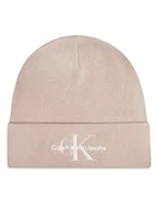 Czapki damskie - Calvin Klein Czapka Mono Logo Embro K60K612668 Beżowy - miniaturka - grafika 1