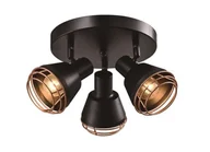 Lampy ścienne - Candellux Lampa sufitowa czarna plafon klosz miedziany 3xE14 40W Neria 98-83111 98-83111 - miniaturka - grafika 1